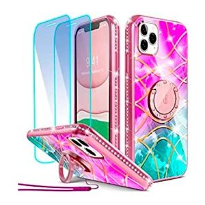 Glitter Bling for Women, Luxury Sparkle Diamond Rhinestone Bumper, Ring Stand